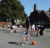 Mini-Basketball in the playground